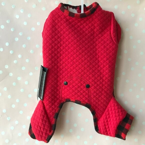 HOTEL DOGGY  JUMPSUIT/PAJAMAS Lined  Red  Size : S/P - Picture 1 of 9